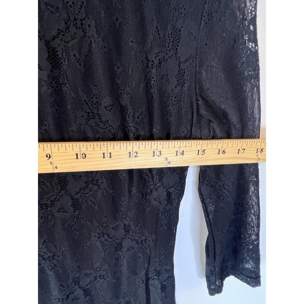 Black Lace Sheer Whimsigoth‎ Grunge Sexy Dress Women M Steampunk Vampire Party - Picture 12 of 13